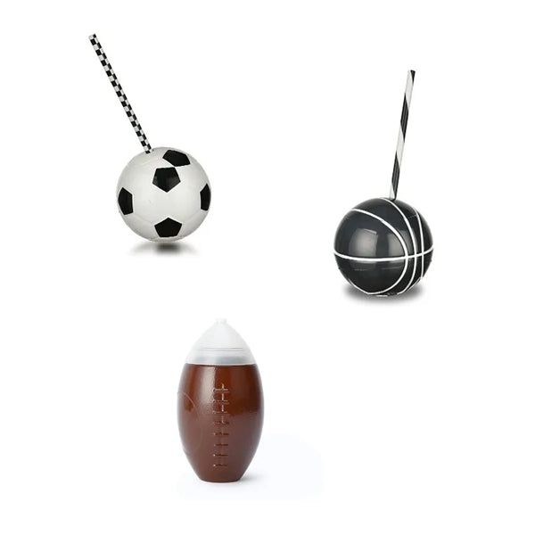 16oz Round Sport Football Soccer Golf Straw Cup