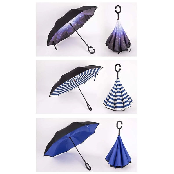 Double Layer C Handle Reverse Umbrella