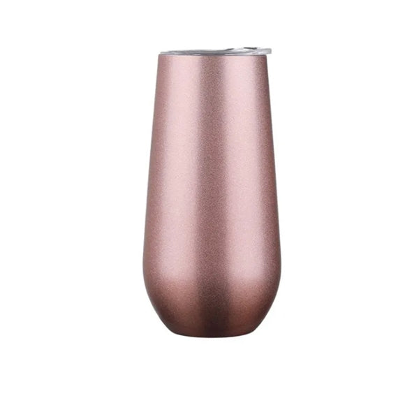 6 oz Stainless Steel Champagne Tumbler with Lips
