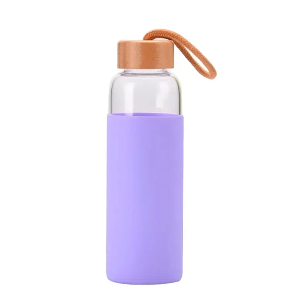 500ml Glass Water Bottle With Bamboo Lids