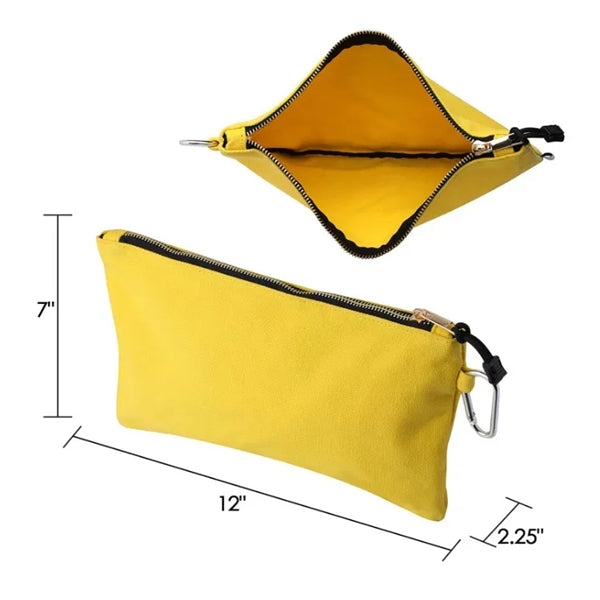 Canvas Tool Bag With Zipper And Carabiner