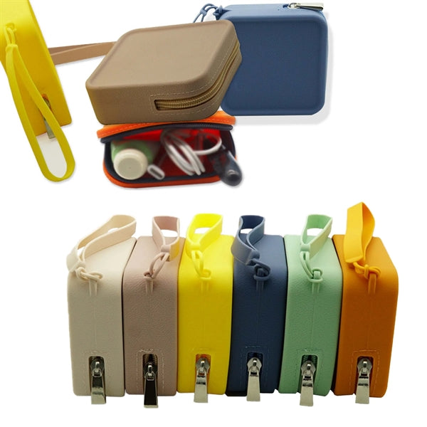 Square Silicone Travel Bag With Hand Strap