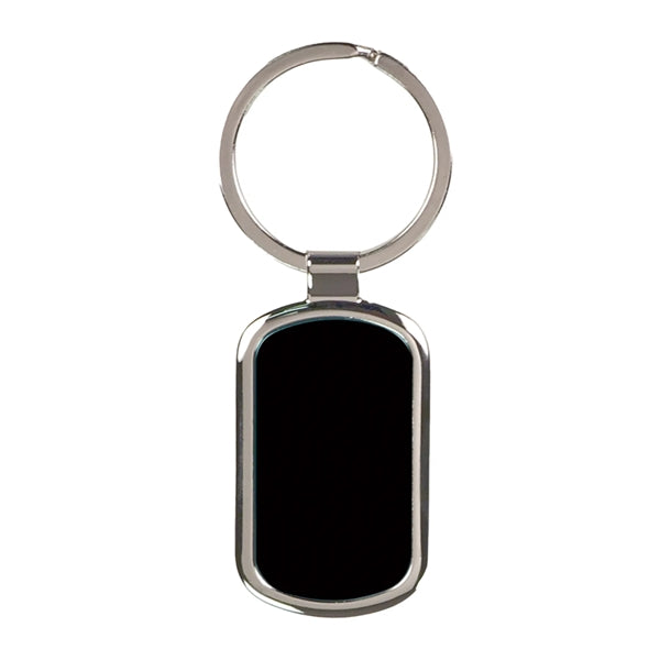 Black Laserable Metal Rectangle Keychain