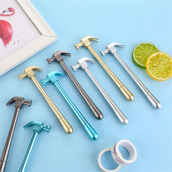 Metal Color Hammer Shape Writing Gel Pen