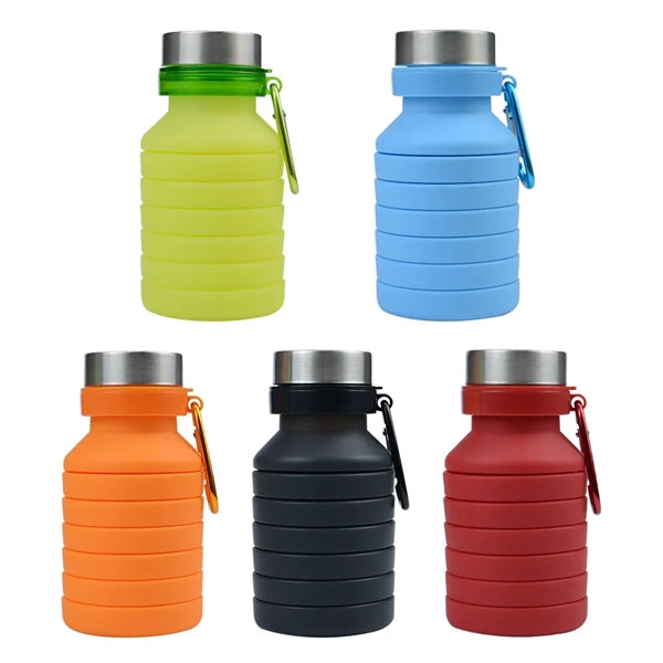 Silicone Water Bottle With Carabiner