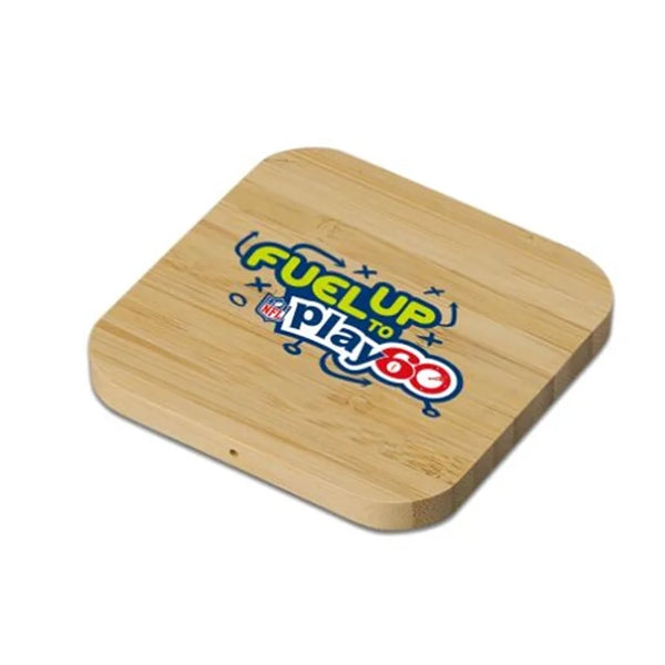 Square Wooden QI Wireless Charger 15W With Customized Logo