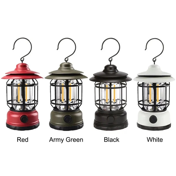 500LM Vintage LED Camping Lantern Rechargeable Light