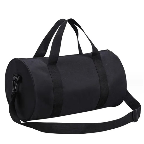 Round Duffel Bag with White Handles