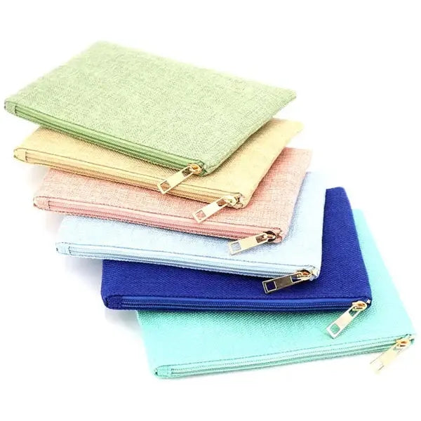 Jute Organizer Zipper Pouch