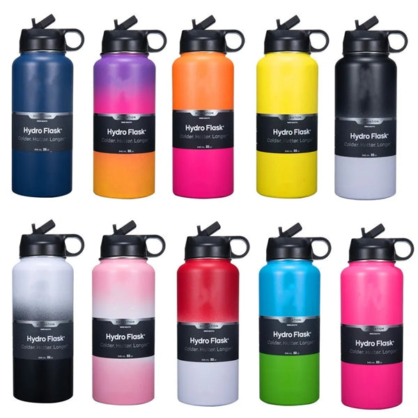 40 oz Insulated Wide Mouth Bottle with Straw Lid