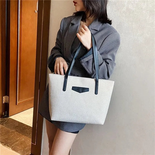 Casual all-in-one cotton and linen large capacity tote handb