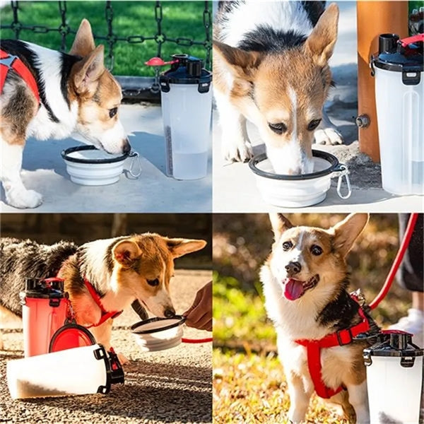 2 in 1 Folding Pet Feeder Water Bottle