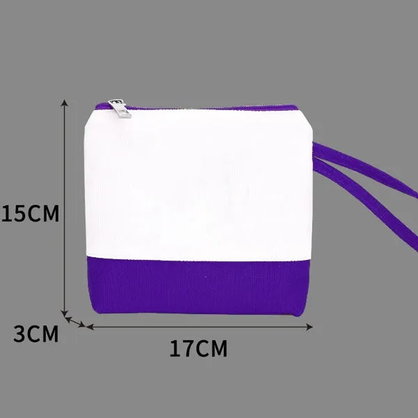 Zippered Canvas Coin Pouch with Wrist Strap