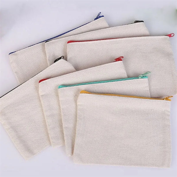 Canvas Cosmetic Bags Zipper Pencil Cases