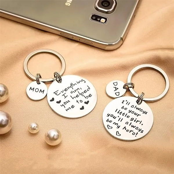Metal Stainless Keychain Round Shape Pendant Key Tag