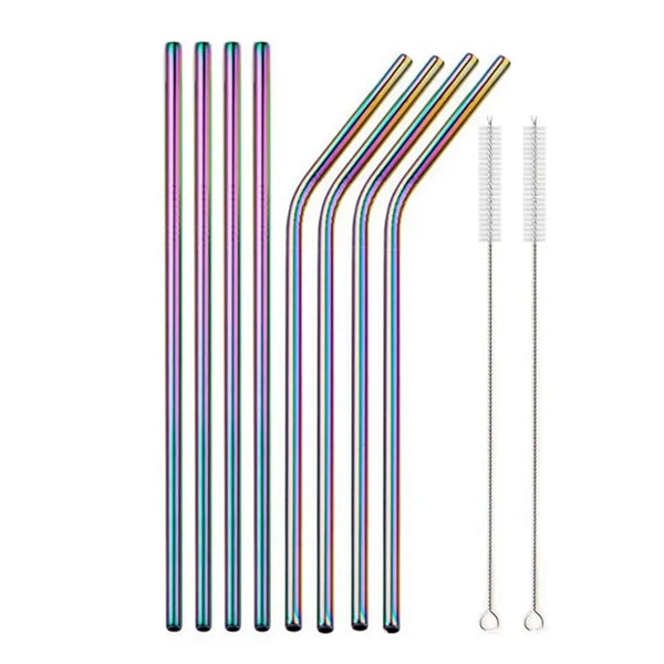 10PCS/Set Stainless Steel Straw