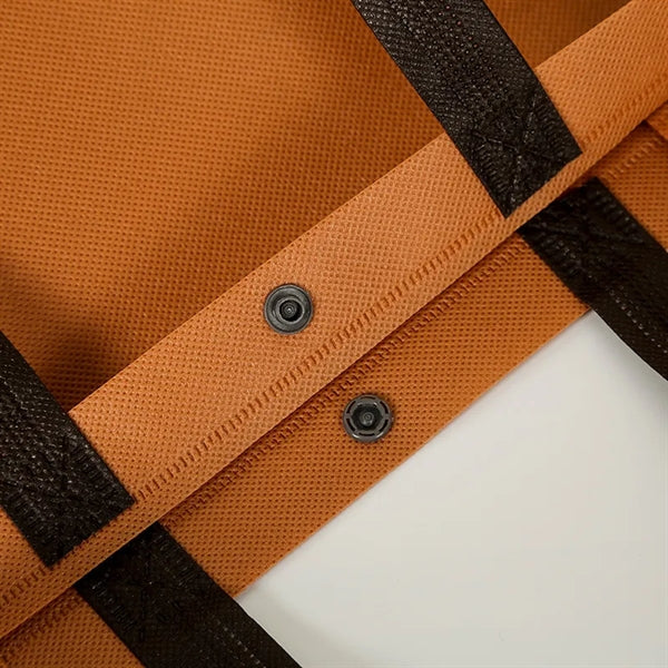 Snap Button Closure Nonwoven Tote Bags 13x13x4"