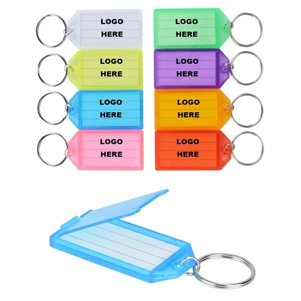 Tough PVC Rectangle Name Photo Tag Ring