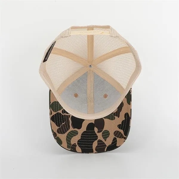 Leather Patch Camo Trucker Caps