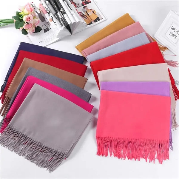 Silky Pashmina Solid Shawl Wrap Scarf