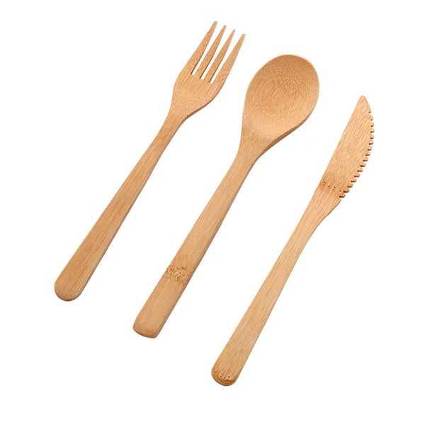 Eco-friendly Spoon Knife Fork Bamboo Cutlery Set