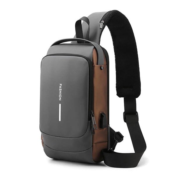 USB Anti Theft Waterproof Chest Daypack Sling Bag Backpack