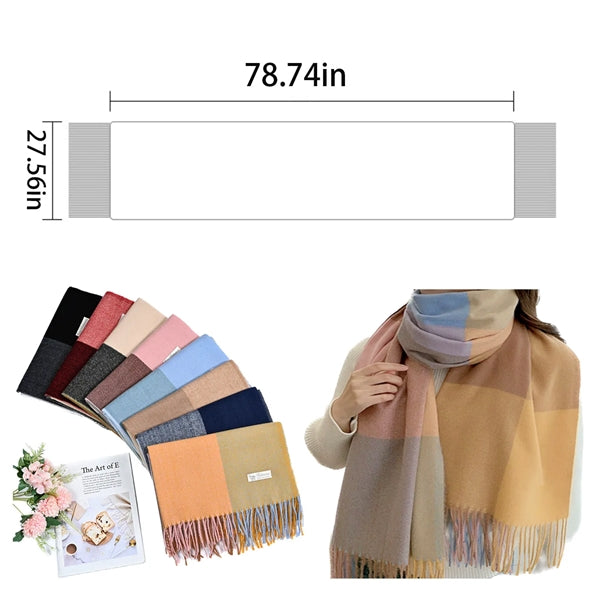 78.74'' X 27.56'' Fringed Scarf