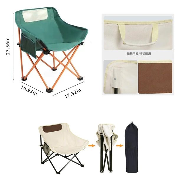 Portable Deluxe Outdoor Folding Chair With Carrying Bag