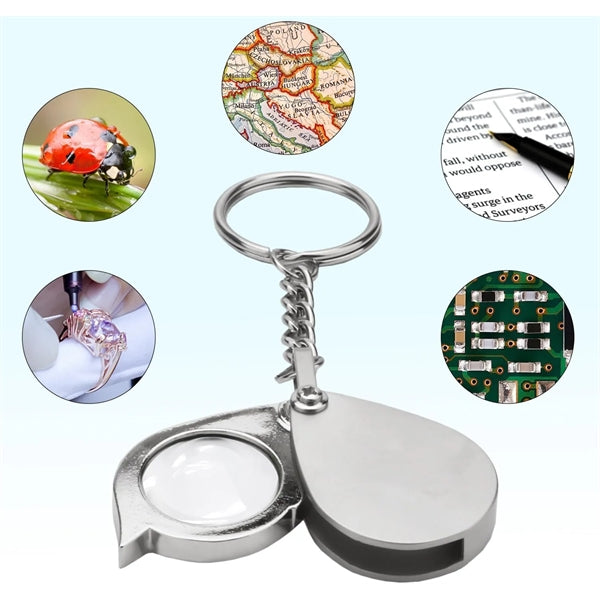 10X Pocket Magnifying Glass Keychain