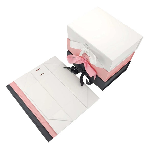Folding Magnetic Gift Boxes With Ribbon
