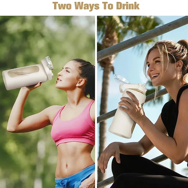 64oz Glass Water Bottle with Straw