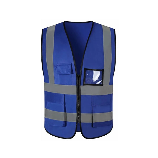 Safety Reflective Vest with Pockets and Zipper