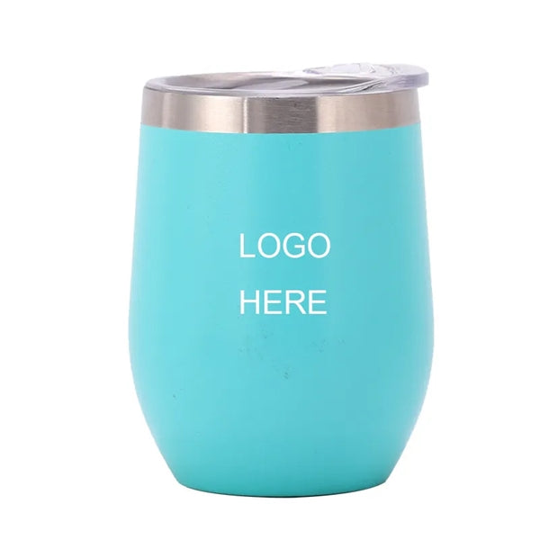 12oz Insulated Stainless Steel Travel Wine Tumbler with Lid