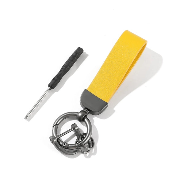 PU Leather Zinc Alloy Keychain With Screwdriver