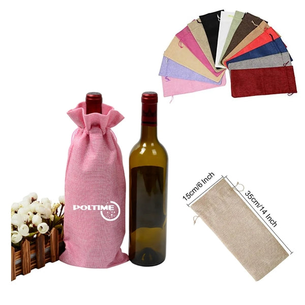 Colorful Burlap Wine Bottle Bag