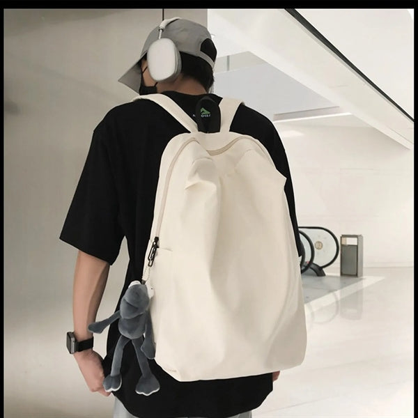 Solid Color Minimalist Large Capacity Backpack