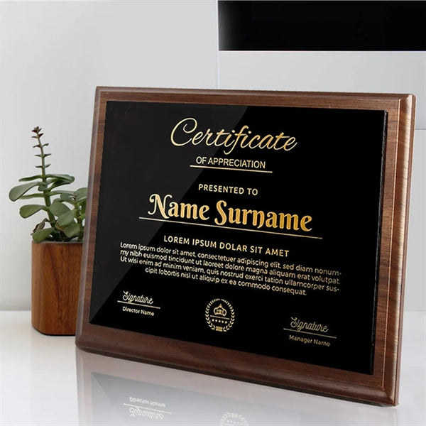 Engraving Wooden Plaques Award
