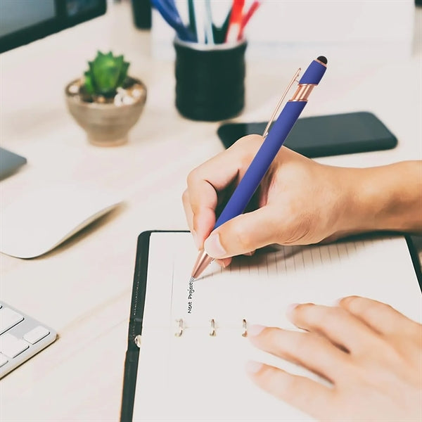 Rose Gold Soft-Touch Aluminum Pen w/ Stylus