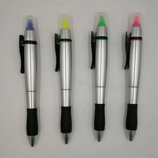2 in 1 Double Ended Highlighter Marker Ballpoint Pen