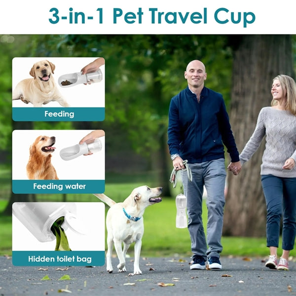 3 in 1 Mufti-function Dog Water Bottle Travel Cup