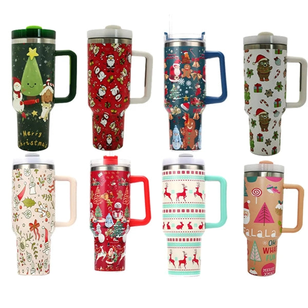 Christmas 40oz Mint Tumbler With Handle