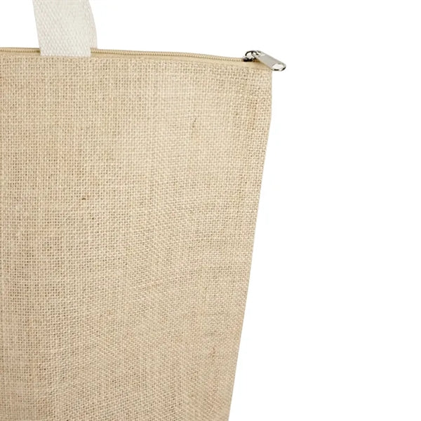 Portland Recycled 10oz Cotton Top Zipper Jute Tote Bag