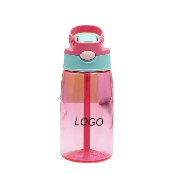 Kids Water Bottle with Straw Top, Leak-Proof When Closed