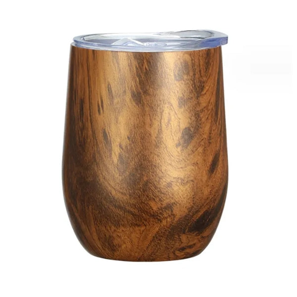 Vacuum Insulated Wood Grain Wine Tumbler - 12 oz
