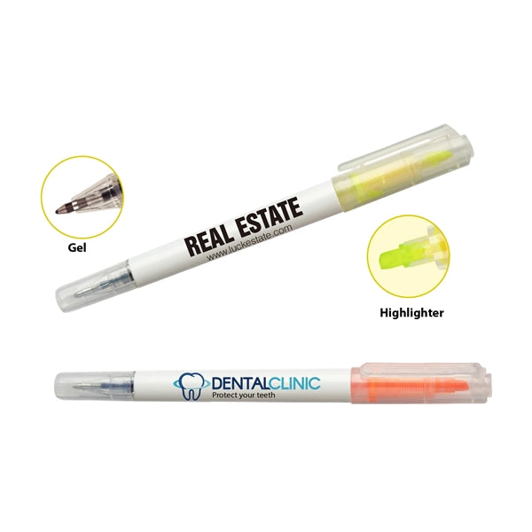 Sunray Combo Duo Tip Pen, Highlighter/Gel Ink