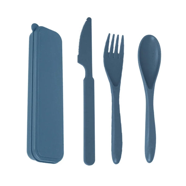 Portable 3 Piece Wheat Straw Cutlery