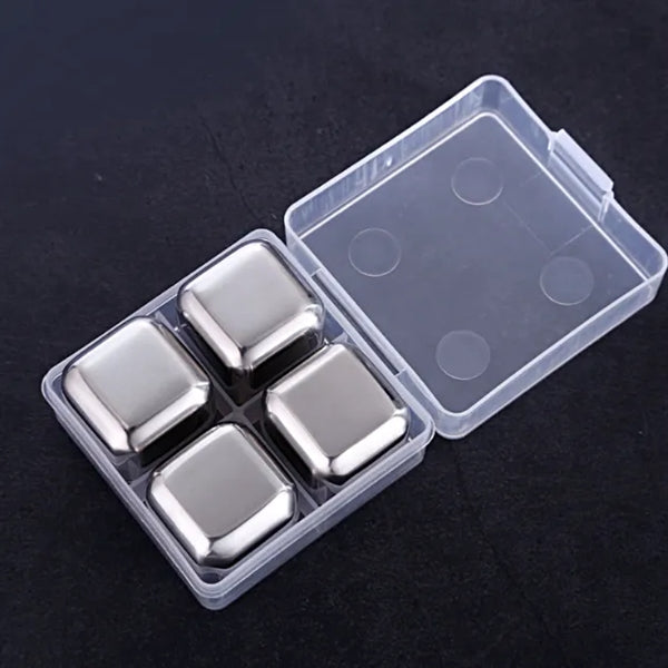 Stainless Steel Whisky Cooler Rocks 4pcs