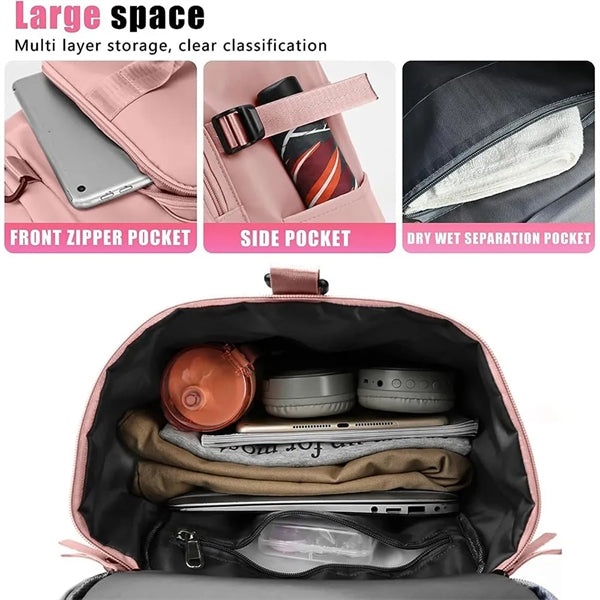 Gym Travel Backpack Duffel Bag with Shoes Compartment