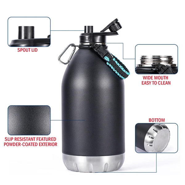 64oz Customized Stainless Steel Insulated Kettle With Handle