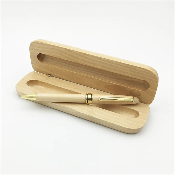 Pen Set Maplewood Case Gift